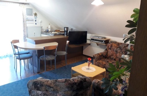 Steinwiesen Apartment | Romantische Mehrsternkomfortwohnung mit Balkon, voll ausgestattete Küchenzeile