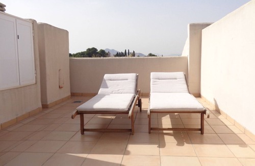 Roda Apartment | Roof terrace, penthouse apartment, free wifi, tv, communal pool