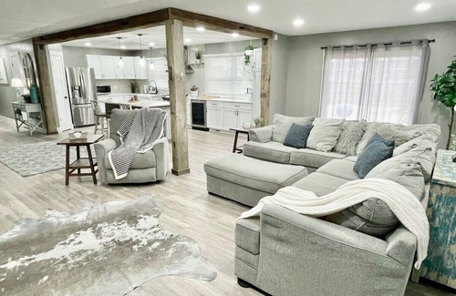 Greenwood House | Rustic Chic in Charming Center Grove w Fenced Yard