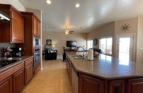 Lake Havasu City House | RV Garage, Pool/Spa, 4 Bed/3 Bath SanteFe with Pano Lake Views!