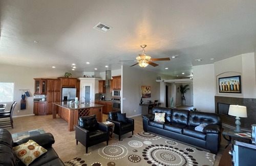 Lake Havasu City House | RV Garage, Pool/Spa, 4 Bed/3 Bath SanteFe with Pano Lake Views!