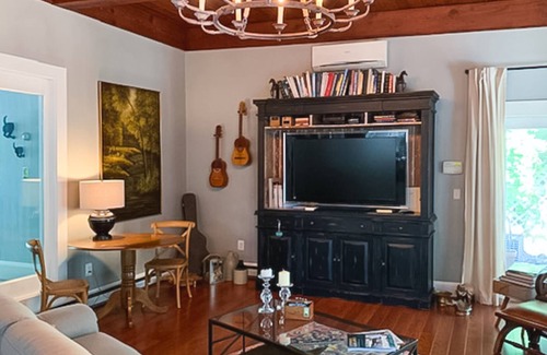 Hampton Falls House | Seacoast home with private pool, sunroom, patio, grill, firepit, & fireplace