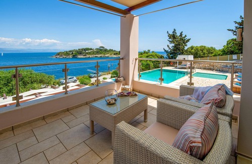 Gaios Villa | Seafront Villa With Private Pool & Gardens, 10min walking from Gaios