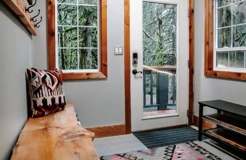 Concrete Cabin | Secluded Forest Cabin w/Hot Tub & Private Waterfall