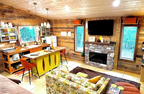 Shook Cabin | Secluded in the woods, couple’s romantic cabin & hot tub, brkfast foods provided