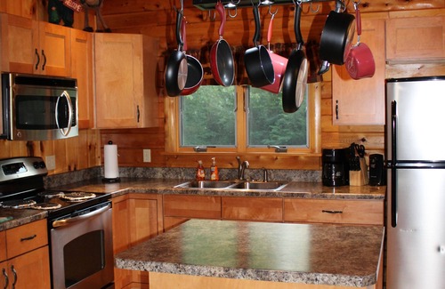 Brookville Cabin | Secluded Log Cabin getaway, with hot tub, and a beautiful view.