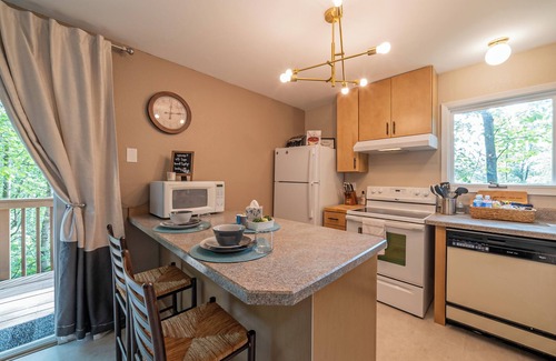 Northeast Anchorage Condo | Semi-Secluded Lodge Style: King Bed, Garage, Laundry, WiFi
