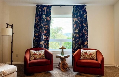 Husum House | Serene location, lawn games, private creek access, partial Mt. Adams view!