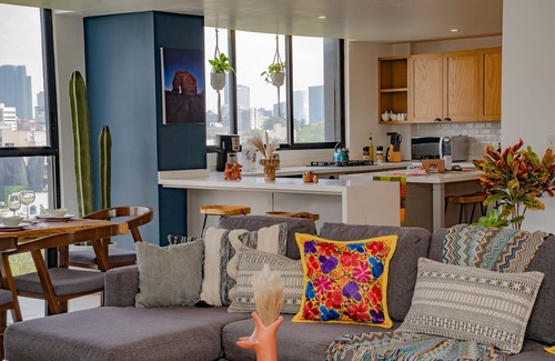 La Condesa Apartment | Serenity Condesa 3 Bedroom Condo w/AC, Castle & sunset view with AC 10 guests