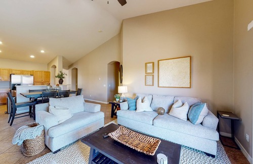 Coldwater Springs House | Single-level home with private pool, golf course views, pool table, & W/D
