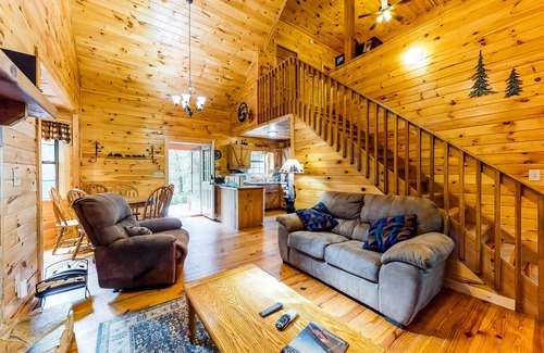 Williamstown Cabin | Snowbird-friendly log cabin with pool table, darts & private hot tub - dogs OK
