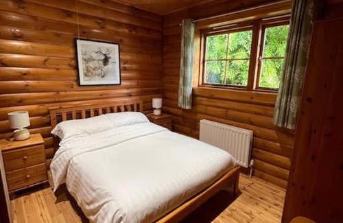Aymestrey Apartment | Solid Log Cabin With Private Hot Tub - Oak
