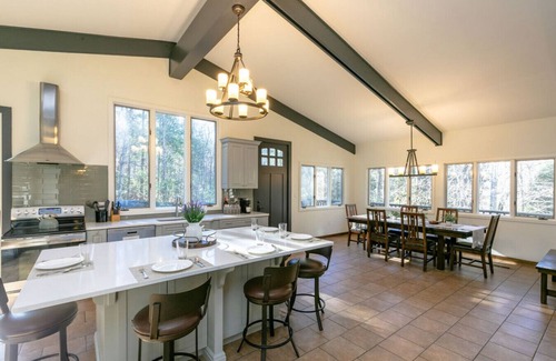 Asheville House | Spacious Lodge nestled in Private Wooded Acres: hot tub, firepit, llama & petting goats, trails, fresh eggs + 15 min to AVL