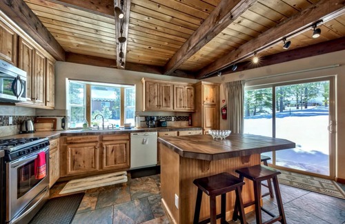 North Upper Truckee House | Spacious Tahoe Chalet Downstairs living, family room and more!