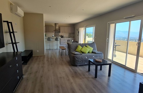 Grosseto-Prugna Villa | Splendid lower air-conditioned villa of 70m2 with its sea view terrace of 48m²