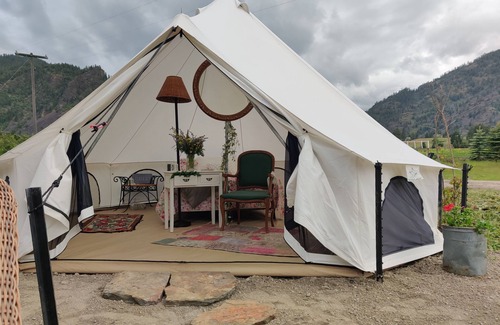 Glacier Country Cabin | Spring Serenity Yurt, glamping just 2 miles from Quinn's Hot Springs Resort!