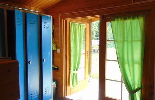 Gelenau Cabin | Squirrel" log cabin at the Gelenau outdoor pool