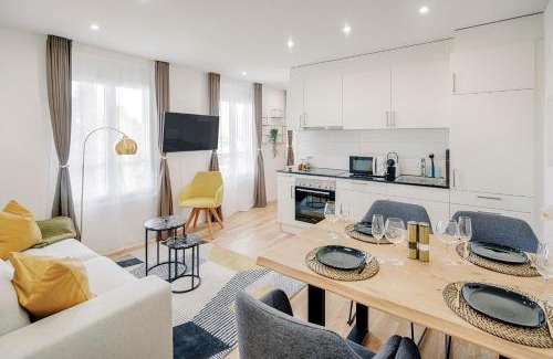 St. Gallen Apartment | St Georgen-Strasse Studios by VISIMO - Design, City, Nature