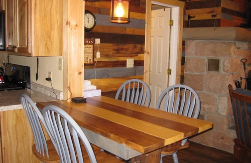 Sabinsville Cabin | Stone fireplace, Kingsize beds,3 baths,3 bdrms,2 creeks,10 acres,covered decks,