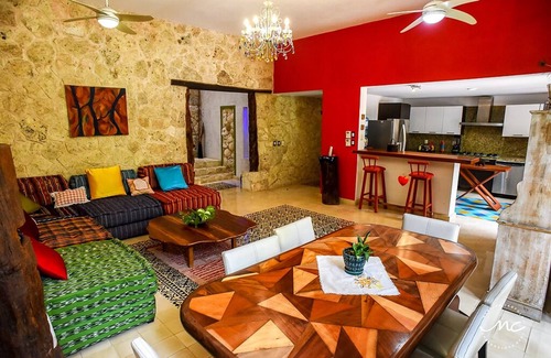 Xcaret House | Stone House with Pool and large Garden, ideal for families