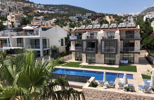Kalkan Apartment | Stonehouse Aparts Dublex 3+1 mit Meerblick und Jakuzzi Kalkan No:5