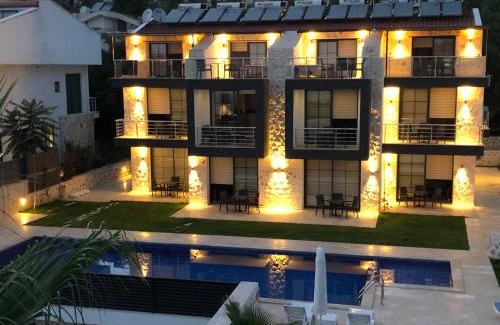 Kalkan Apartment | Stonehouse Aparts Dublex 3+1 mit Meerblick und Jakuzzi Kalkan No:5