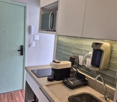 Boqueirao Apartment | Studio on the best beach in Santos with parking included