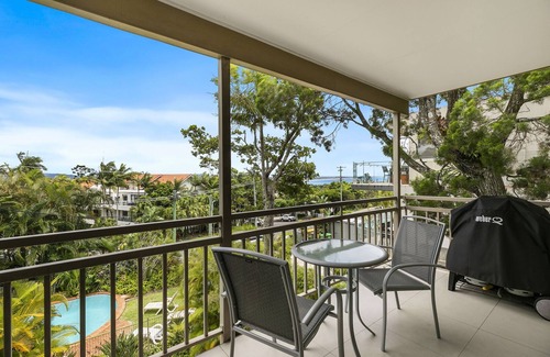 Noosa Heads Apartment | Sundowner 3 - A fantastic view over Laguna Bay to the Noosa North Shore beach.
