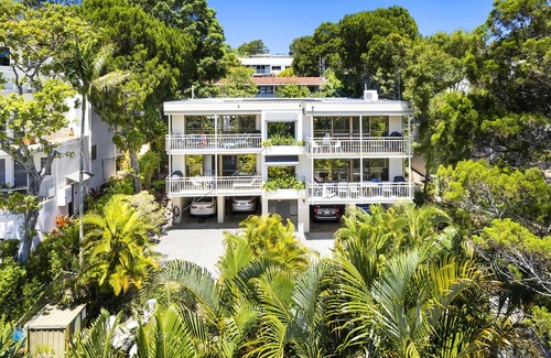 Noosa Heads Apartment | Sundowner 3 - A fantastic view over Laguna Bay to the Noosa North Shore beach.