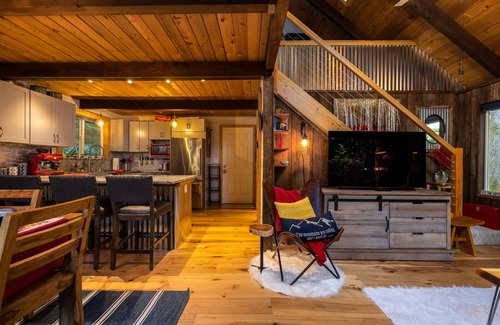 Glacier Cabin | Sweet Romantic Cabin, private hot tub. Perfect for a couples getaway.