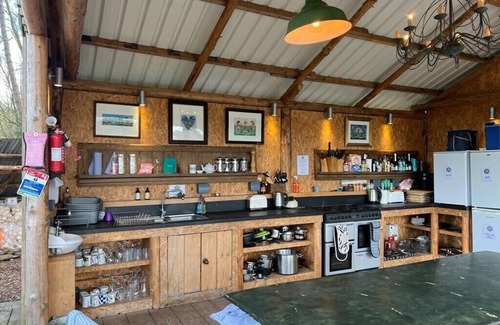 Haveringland Cabin | The Dell with wood fired hot tub at Moat Island