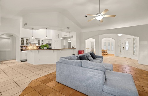 El Paso House | The Gathering Modern Spanish 3100sqft + Pergola, BBQ, Griddle, Seating + Gym
