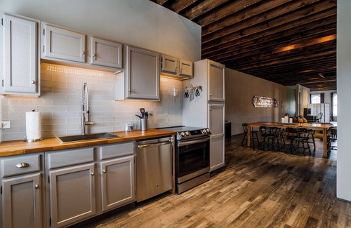 Penn Yan Apartment | The Loft: Industrial style, second floor, downtown studio apartment