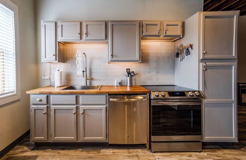 Penn Yan Apartment | The Loft: Industrial style, second floor, downtown studio apartment