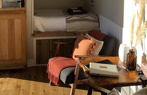 Brushford House | The Orchard Hut- A bespoke shepherds hut with wood fired hot tub.