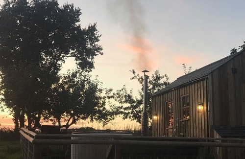 Brushford House | The Orchard Hut- A bespoke shepherds hut with wood fired hot tub.