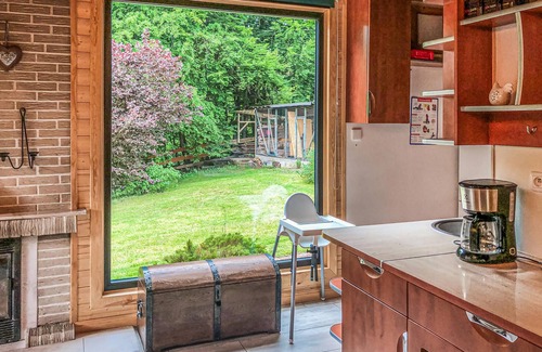 gmina Swiatki House | This holiday home is located on the edge of a village, on a large, fenced plot.
