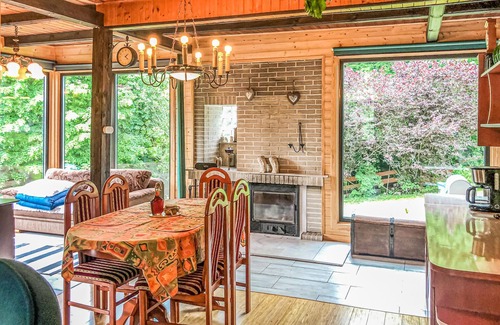gmina Swiatki House | This holiday home is located on the edge of a village, on a large, fenced plot.