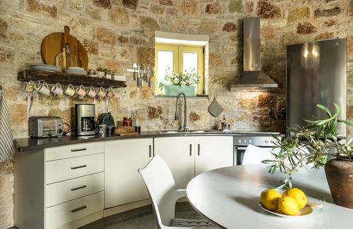 Evgiros Villa | Thyme Tower luxery stone Tower,with private pool and stunning sea view
