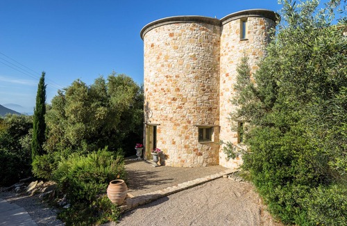 Evgiros Villa | Thyme Tower luxery stone Tower,with private pool and stunning sea view