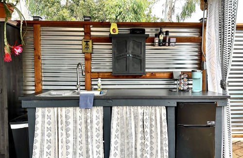 El Cajon Cabin | Tiny House Farm Stay with Outdoor Kitchen, Private Deck & Shared Pool