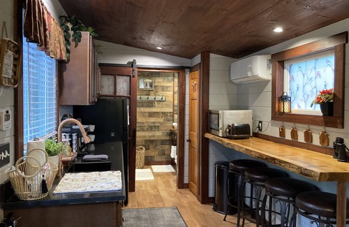 Lochmere Cabin | Tiny Pine Lakefront Cabin with Dock, Fire Pit & BBQ
