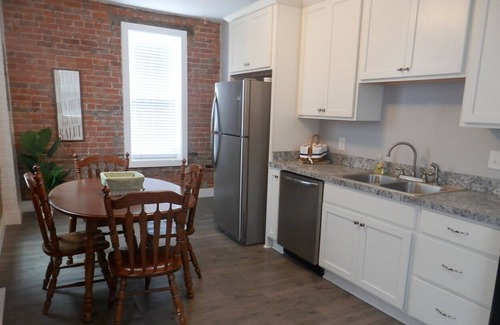 Tell City Apartment | Totally renovated Tell City IN apartment with huge deck above a wine room
