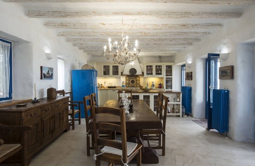 Parikia Villa | Traditional Cycladic style, waterfront Villa with unique pool and sunset view