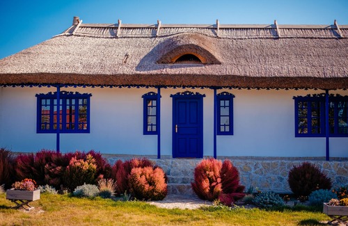 Tulcea County House | Traditional house with one bedroom apartment/fireplace and porch.