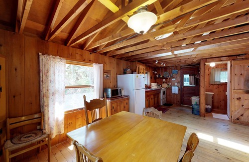 Northeast Somerset Cabin | Two dog-friendly, lakefront houses with a private beach, dock, & firepit