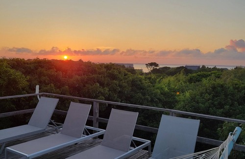 Fire Island Pines House | Unique multi-level, private tree house w/pool, close to town,1 block to ocean.
