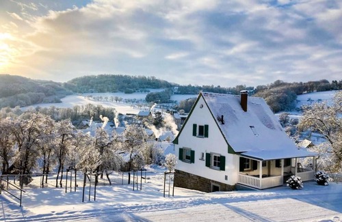 Mulfingen House | Vacation home with fantastic veranda, garden, fireplace, infrared cabin