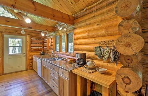 Valders Cabin | Valders Log Home near EEA Air Show & Sheboygan!