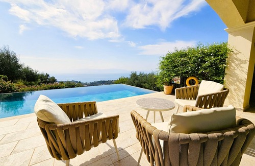 Skala Villa | Villa Asteri - Secluded Location, Panoramic Sea Views, Infinity Pool.
